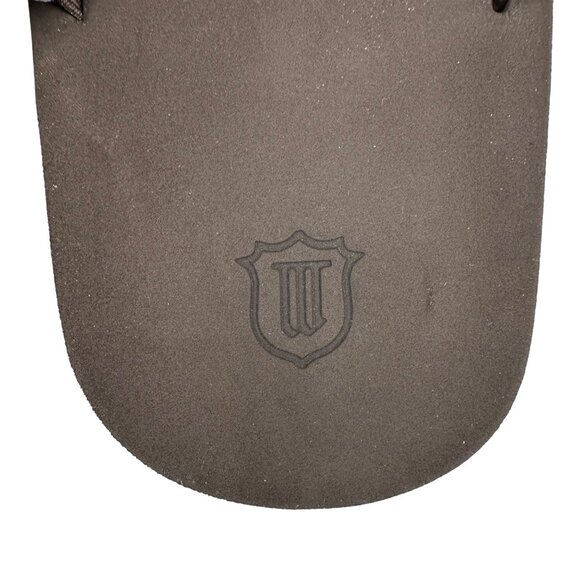 Mens Brown Leather Slide Sandals Size 12 With Rubber Soles - Picture 4 of 6